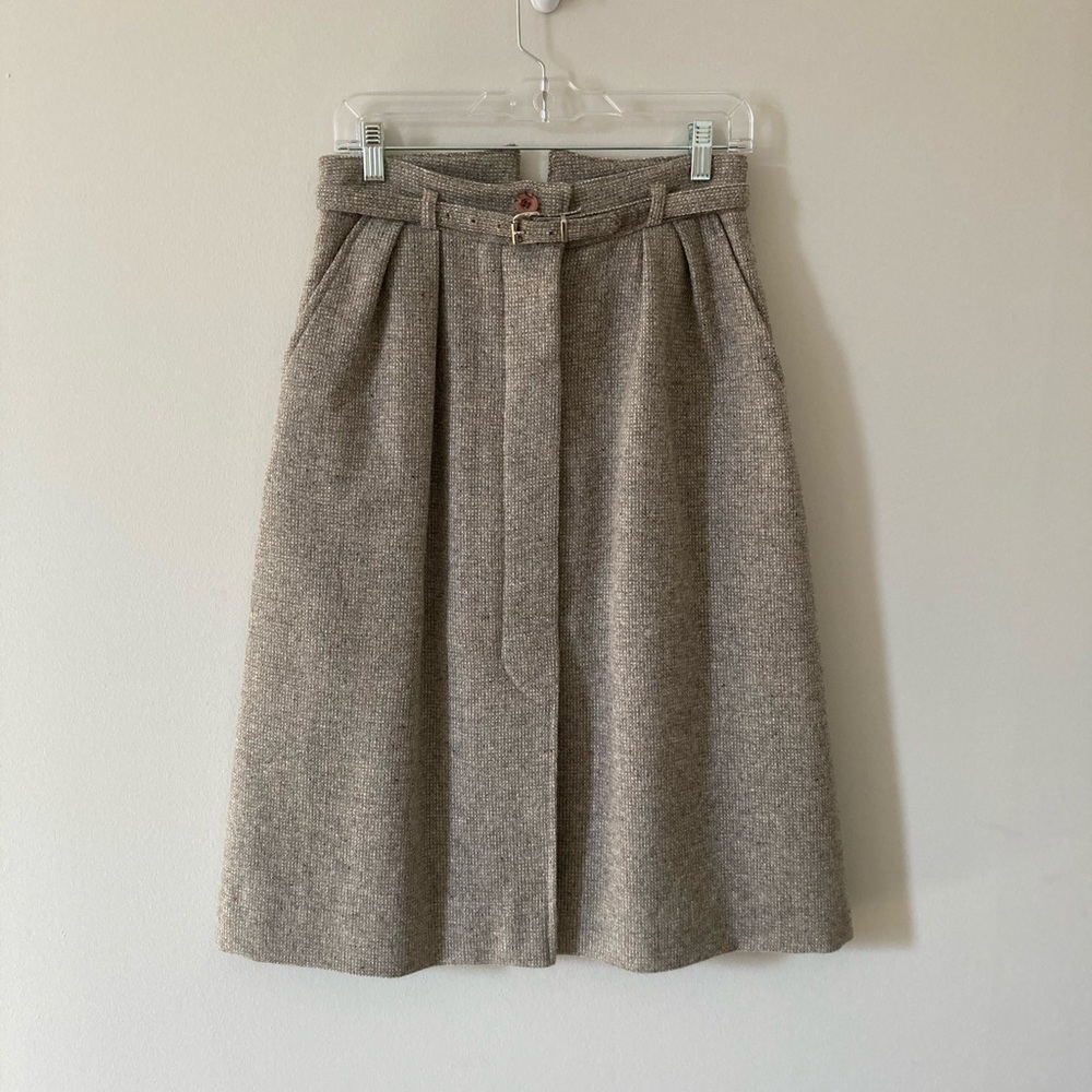 Vintage 100% Wool Midi-Skirt